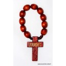 Lourdes rosary made ​​of olive wood.
