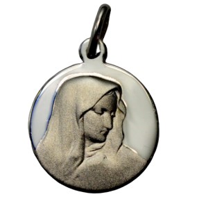 Virgin round silver medal 16mm