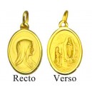 Médaille 18 mm Vierge de Lourdes plaqué or