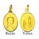 Medalla Virgen de Lourdes chapada en oro de 18 mm